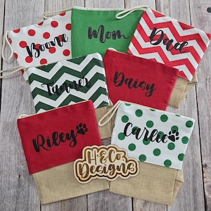 Personalized Burlap Christmas Stocking: Rustic Farmhouse Fireplace Decor with Custom Name