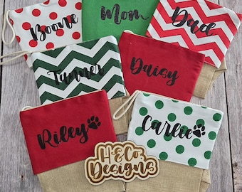 Personalized Burlap Christmas Stocking: Rustic Farmhouse Fireplace Decor with Custom Name