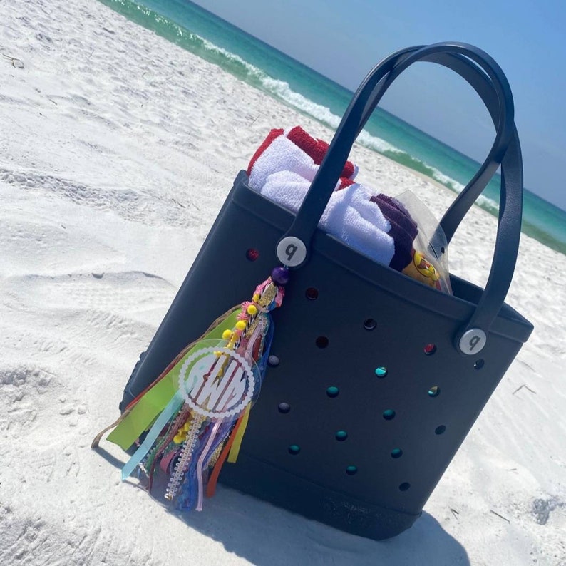 Bogg Bag Tassel/charm Vibrant Colors Monogrammed Etsy