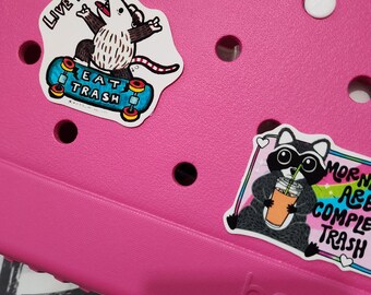 Raccoon Bogg Bag Charm: Trash Panda Coffee Theme