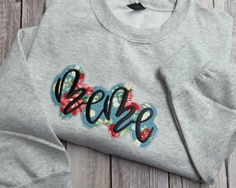 Embroidered Applique Sweatshirt: Custom Gildan Meme/ Mimi