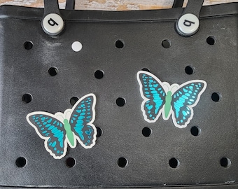Holographic Butterfly Bogg Bag Charm – Summer Theme Button