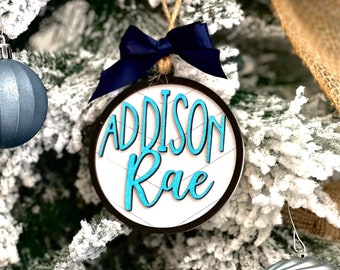 Personalized Name Christmas Ornament | Shiplap Birchwood Charm