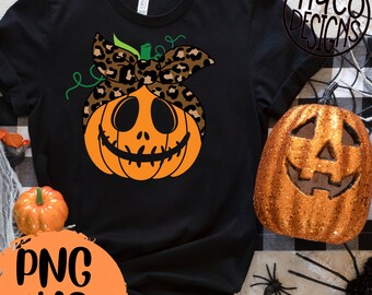 Halloween Pumpkin Cheetah Headband PNG SVG, Sublimation Design (Digital Download)