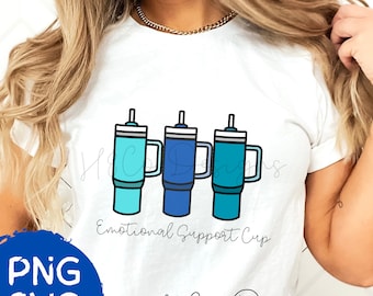 Emotional Support Cup T-Shirt Design – PNG, SVG File (Digital Download)