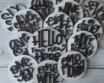 Boho Baby Milestone Markers: Wooden Photo Props, Newborn Gift