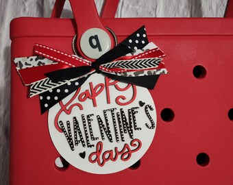 3D Valentine's Day Bag Charm – Laser Cut Birchwood with Ribbon