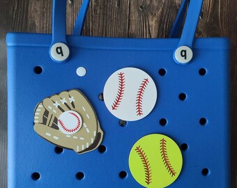 Sport Bogg Bag Knöpfe- Sport Bogg Bag Bits- Holz Fußball - Holz Baseball - Holz Softball - Holz Fußball - Holz Basketball