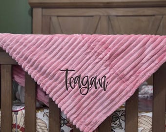 Manta de bebé de polar bordada personalizada - Regalo monogramado para baby shower para niños y niñas