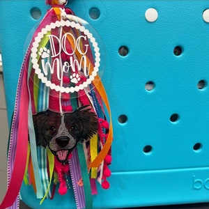 Bogg Bag Charm/ Tassel-Dog Mom/ Cat Mom hand-drawn Dog