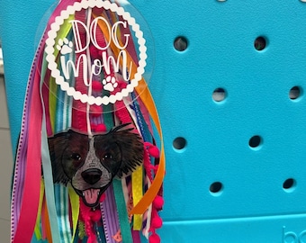 Bogg Bag Charm/ Tassel-Dog Mom/ Cat Mom hand-drawn Dog