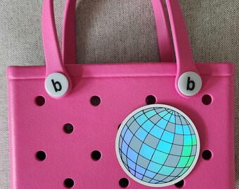 Holographic Disco Ball Bogg Bag Charm: Funky Bag Accessory