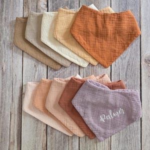 Personalized Embroidered Muslin Baby Bibs - Monogrammed Gift Set for Boys and Girls