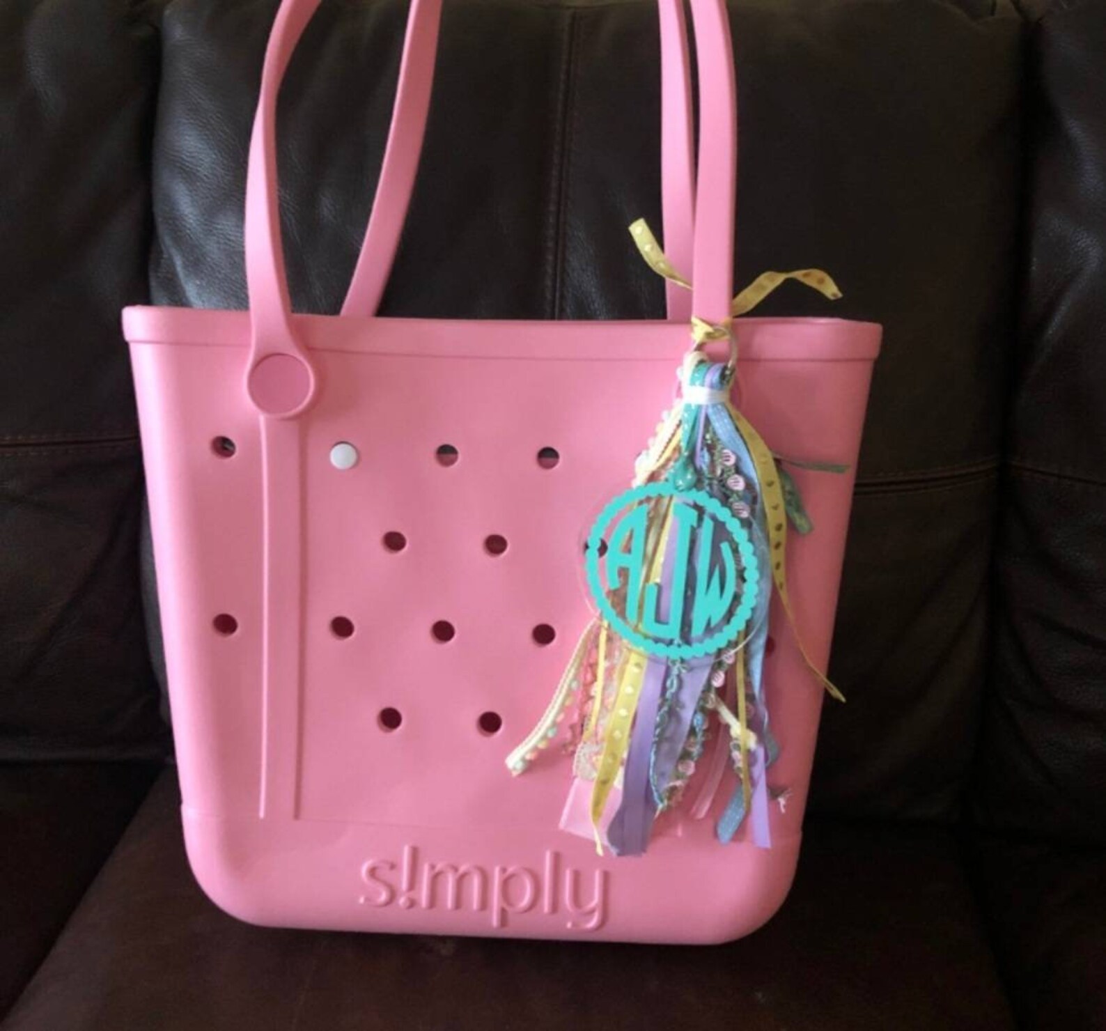 Bogg Bag monogrammed tassel/tag/charm Pastel Colors Etsy