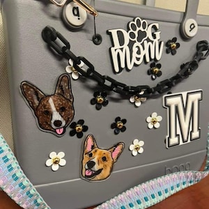 Custom pet drawing- hand drawn pet- hand drawn pet key chain- Custom dog portrait- Bogg Bag Hand drawn dog charm