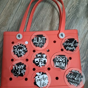 Custom Bogg Bag Charm- Custom Button for Bogg Bag- Dog Mom- Cat Mom- Lake Life- Cheer Mom- Football Mom- Nurse Life- Teacher Life- Aunt Life
