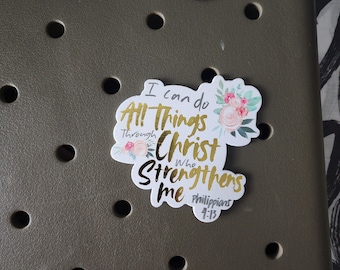 Bogg Bag Philippians 4:13 Button- I can do all things through Christ Bag Charm- Christ Bogg Bag Charm- Jesus theme Button- bible Bag Charm