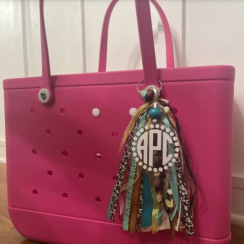 Bogg Bag Tassel/charm Vibrant Colors Monogrammed Etsy