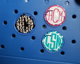 Bogg Bag Bit Charm Monogram 3&quot;- Custom monogrammed Bogg Bit- Personalized bogg bag button-   customizable bogg bag bit