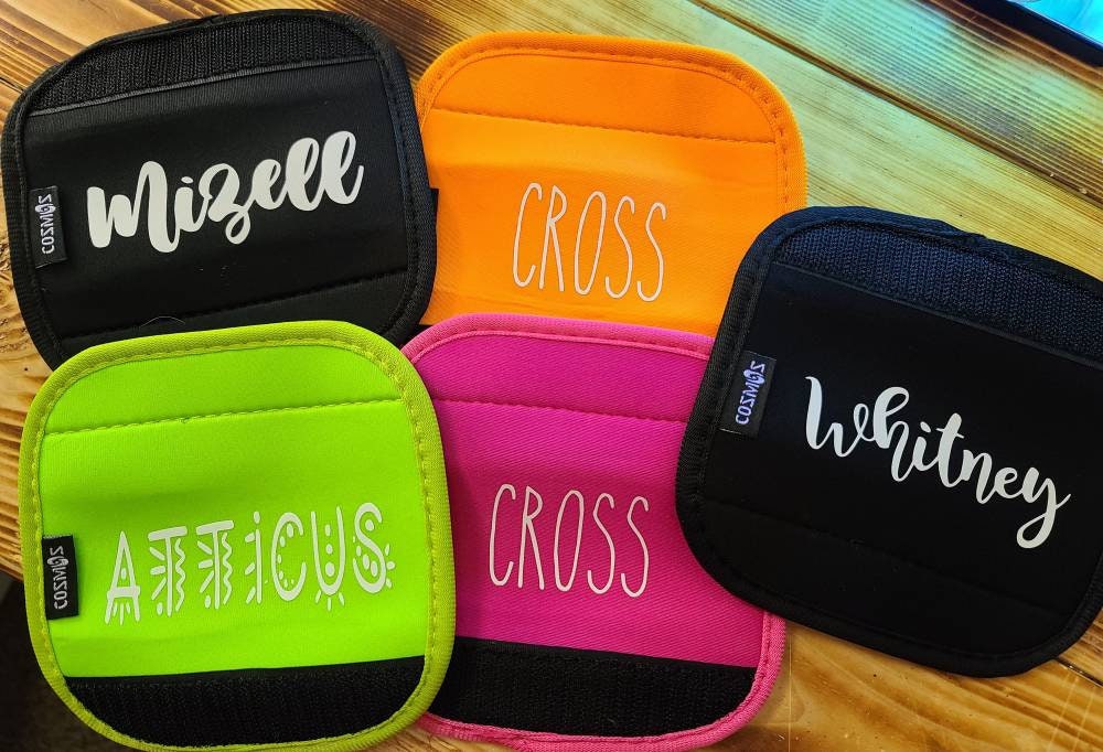 Luggage handle wrap- Carry on bag- Customizable luggage tag- Suitcase-Luggage identifier Monogrammed handle wrap-  Bag handle wrap