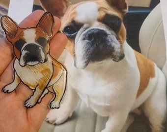 Hand Drawn Dog/Cat Keychain or charm for tassel