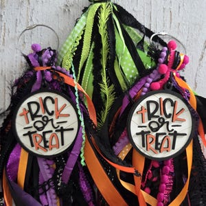 Halloween Trick or Treat Bogg Bag Charm: Festive Ornament & Back Button Accessory for Fall Decor