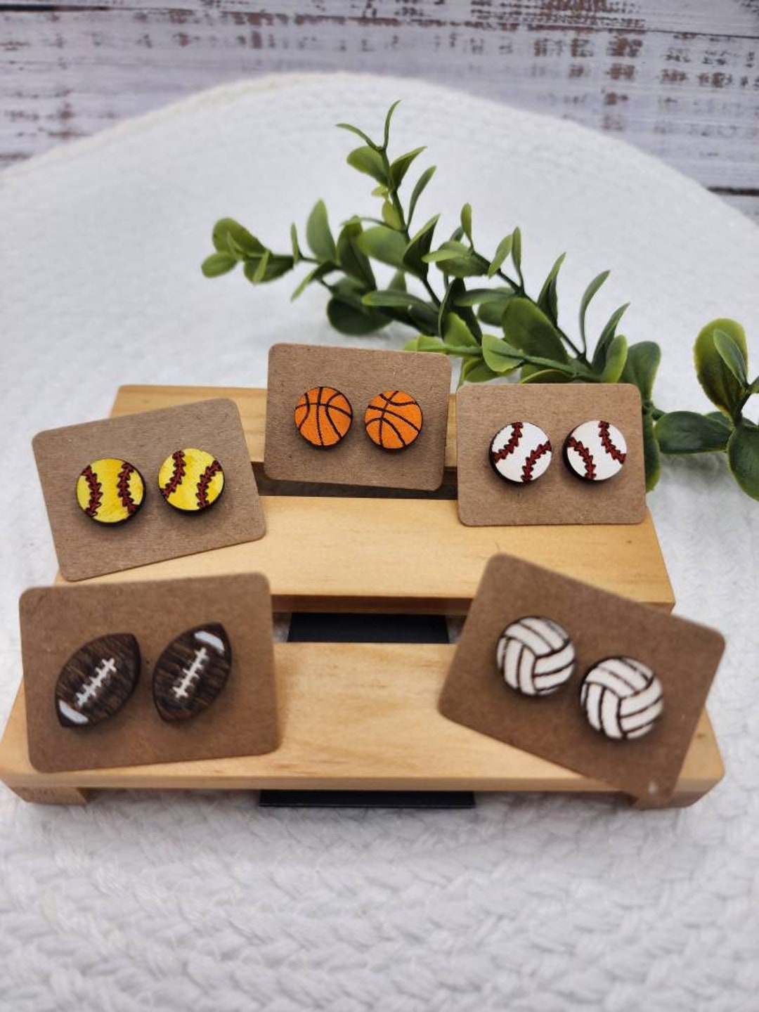 Sports Stud Earrings Basketball Stud Baseball Stud Softball Etsy