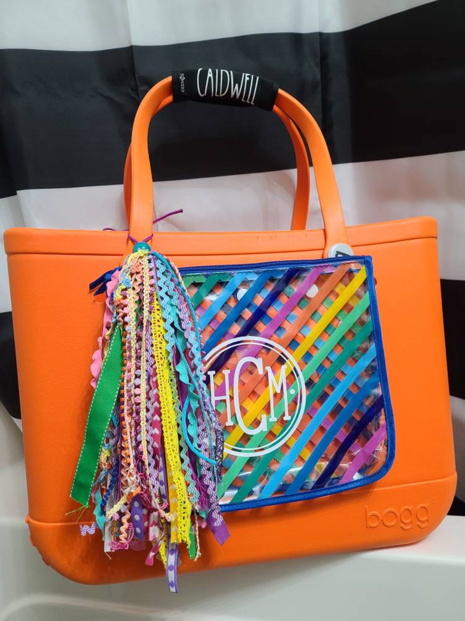 Bogg Bag Tassel/charm Vibrant Colors Monogrammed Etsy