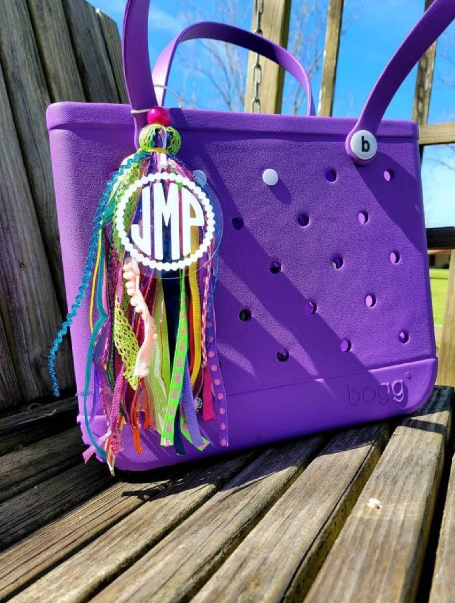 Bogg Bag Tassel/charm Vibrant Colors Monogrammed Etsy