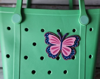 Butterfly Bogg Bag Button – Handmade Wooden Bag Charm