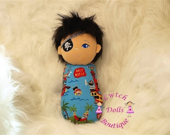 Pirate Doll, Handmade doll, boys doll, unisex doll, cuddle buddy doll, doll for a little boy, cuddle doll, hugable doll, pirate accessories