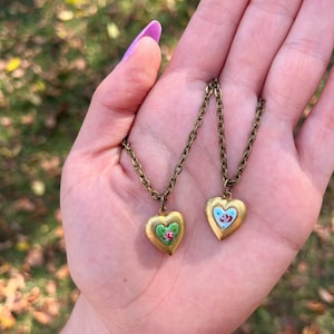 Handmade Vintage Heart-Shaped Locket Pendant Necklace - Valentine’s Day Gift