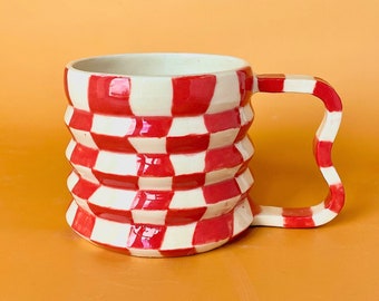 Geometric shaped mug  / Handmade ceramic