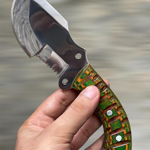 Custom Handmade Mini Tracker Knife, Bushcraft Knife | Full Tang D2 Steel Hunting and Outdoor Tool | Knife for Outdoorsmen | Collectors Knife