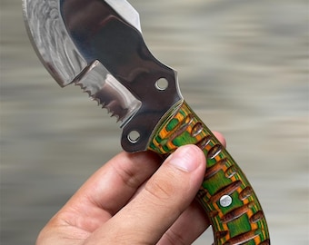 Custom Handmade Mini Tracker Knife, Bushcraft Knife | Full Tang D2 Steel Hunting and Outdoor Tool | Knife for Outdoorsmen | Collectors Knife