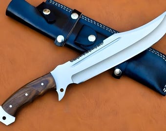 Custom Handmade D2 Tool Steel Large Tracker Knife with Leather Sheath | Outdoor Camping Knife Tool | gift for him | Knife for Outdoorsmen