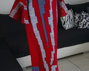 Très belle Robe longue imprimé maxi wax Pagne africain Ankara Kaftan Boubou