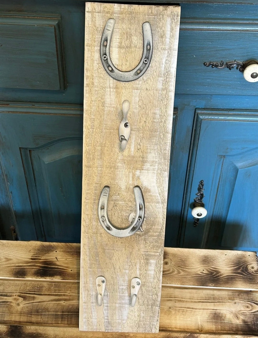 Horseshoe Wall Hooks Hanger Rack Coat Hat Country Tack Utility Art
