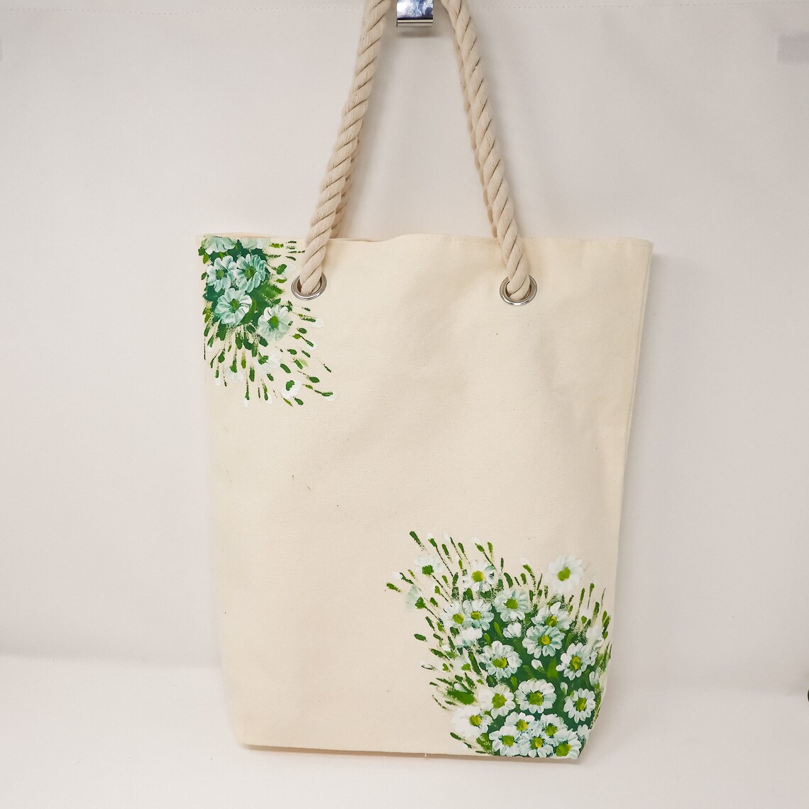 Custom Beach Bag Personalized Hand Painted Summer Bag Rose Etsy UK