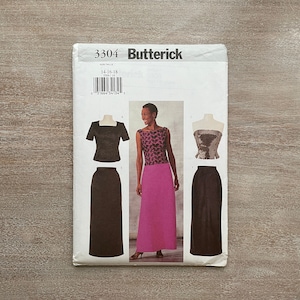 Butterick 3304 - Printed Sewing Pattern for Top and Skirt for Evening Wear - Uncut, Sizes US 14-16-18 or 20-22-24