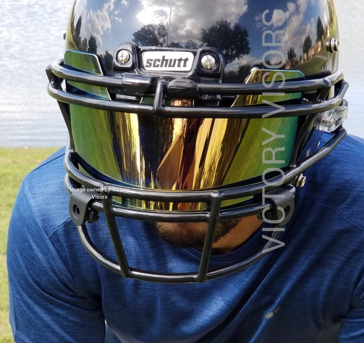 MINNESOTA VIKINGS NFL Football Helmet with REVO YELLOW-GOLD Visor / Eye  Shield