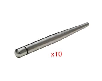 10-Pack Desktop Standoff Screws. 1/4&#39;&#39; Diameter x 3&quot;. Black, Satin Gold or Satin Silver Conical Screws. Rare Colors. Acrylic frame feet.