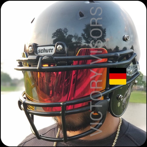 Clear Red Rainbow Football Visor. Rated 