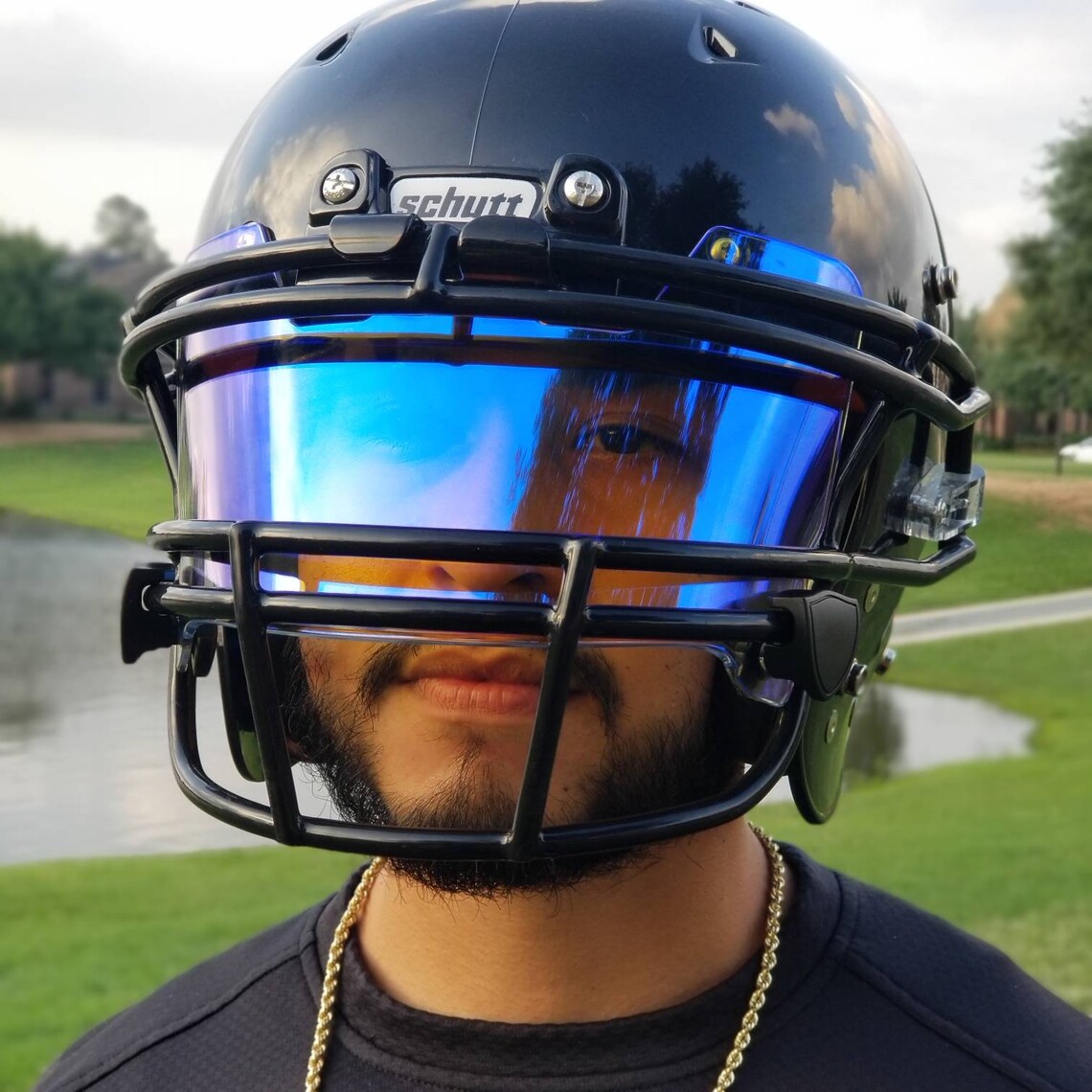 Clear Electric Blue Football Visor Etsy