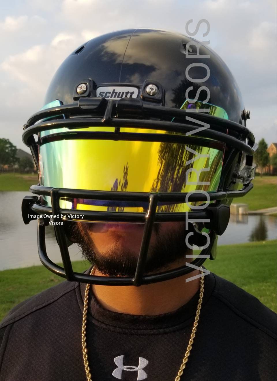 Yellow tinted football visor Clearance