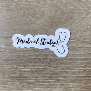 Sticker geneeskunde student | sticker voor de gezondheidszorg | medische schoolcadeaus | vinylsticker | waterdichte sticker | medische opleiding | medische stickers