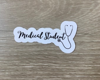 Sticker étudiant en médecine | autocollant santé | cadeaux d'école de médecine | autocollant en vinyle | autocollant imperméable | faculté de médecine | autocollants médicaux