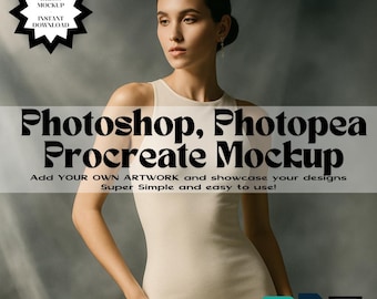 Bodycon Dress Photoshop Procreate Mockup | High Fashion Model Editable Template Fabric Seamless Pattern Mock Up Digital Download for Artwork