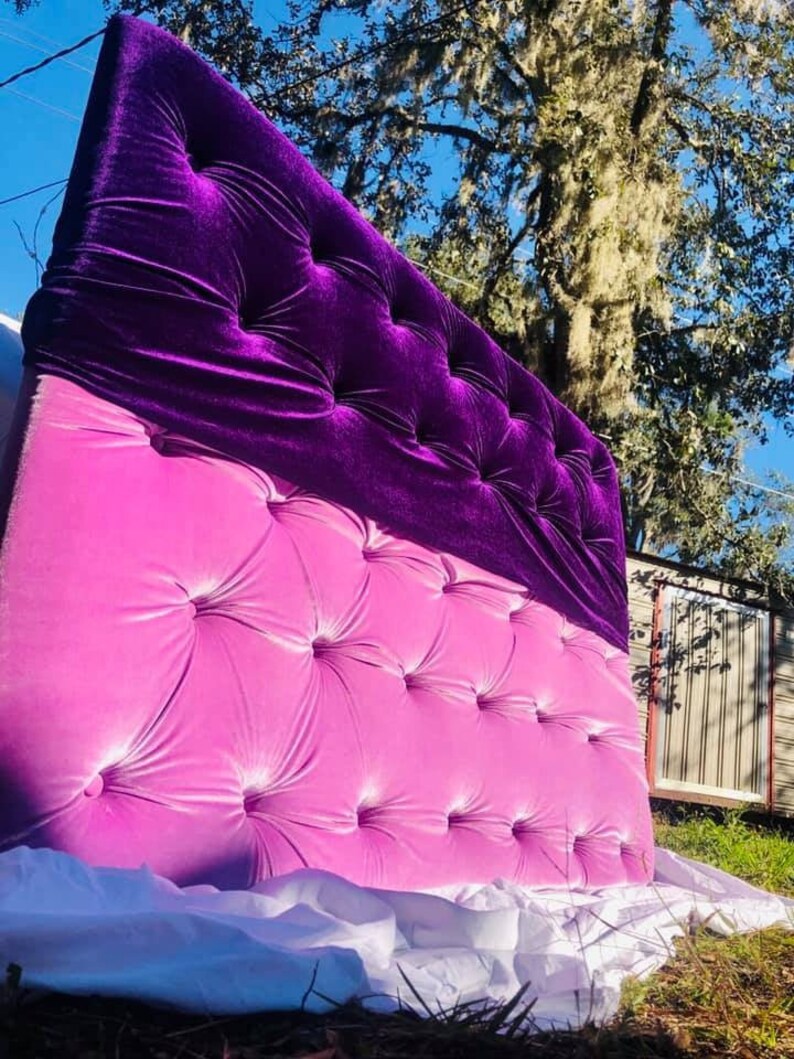 Custom LED Velvet Tufted Headboard full Etsy