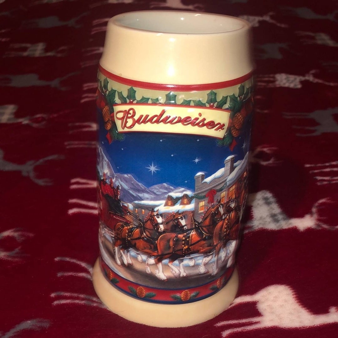2003 Budweiser Christmas Stein Old Towne Holiday Etsy
